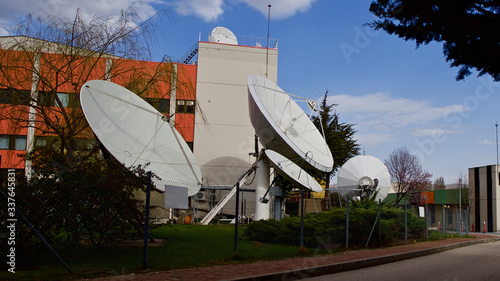 Great satellite dish. TV and radio broadcast antenna.