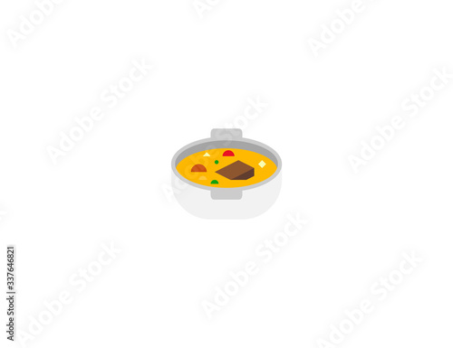 Pot of food vector flat icon. Isolated food, dish asian Japanese cuisine soup emoji illustration 