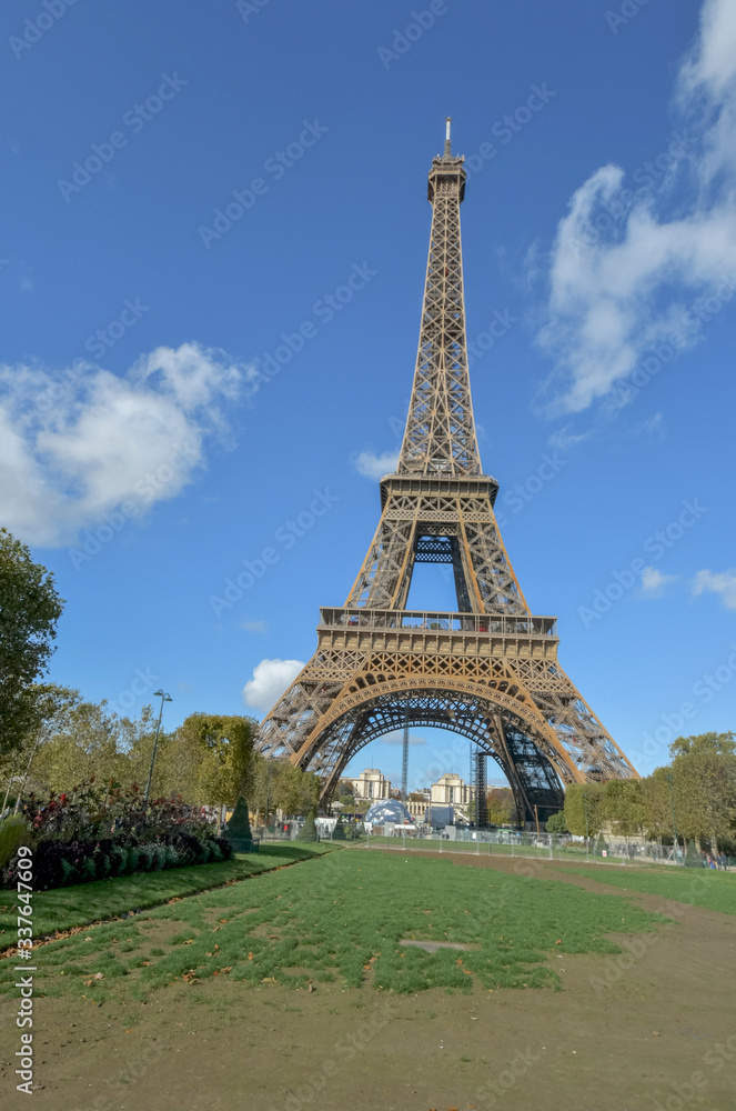 A Close Up View Of Eiffel Tower In Paris, France. The Tower Was Named After The Engineer Gustave Eiffel, Whose Company Designed And Built The Tower