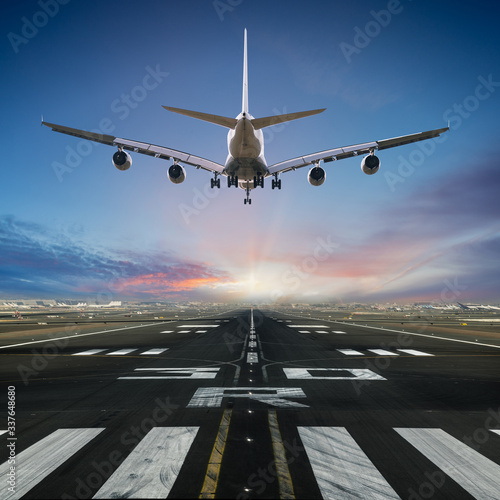 Airplane landing at the air...