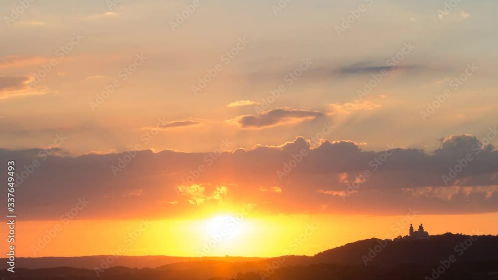 Colorful sunset with fast moving clouds timelapse Colorful sunset with fast moving clouds timelapse