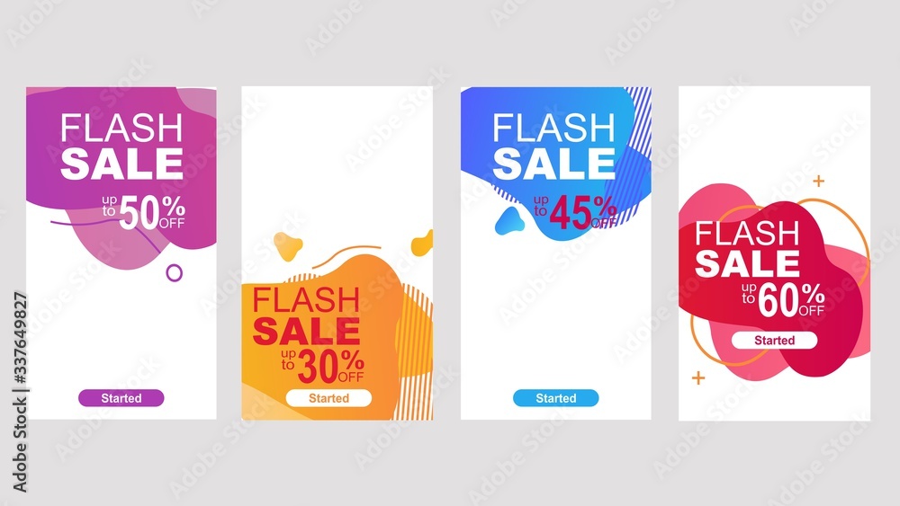 Flash sale special offer set.Dynamic modern fluid mobile for flash sale banners.vector design