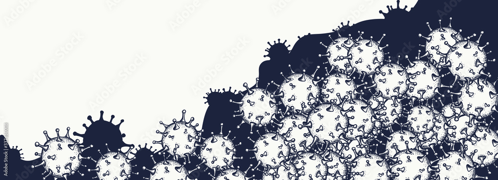 Coronaviruses influenza background. Medical illustration. Coronavirus banner. COVID-19 background (2019-nCoV). World pandemic Coronaviruses influenza background. Medical illustration. Coronavirus banner. COVID-19 background (2019-nCoV). World pandemic
