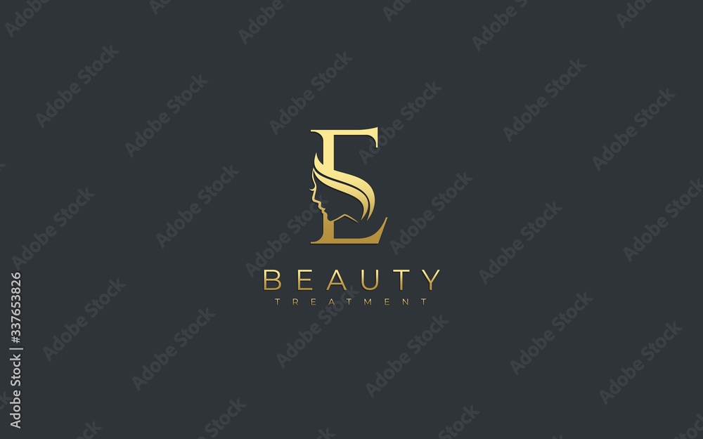 Letter E Beauty Face Logo Design Letter E Beauty Face Logo Design