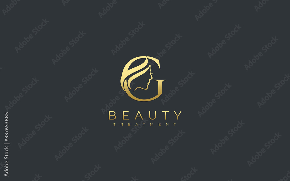 Letter G Beauty Face Logo Design Stock Vector | Adobe Stock