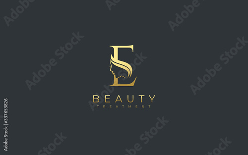 Letter E Beauty Face Logo Design