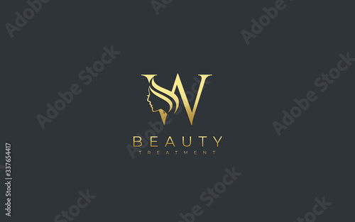 Letter W Beauty Face Logo Design