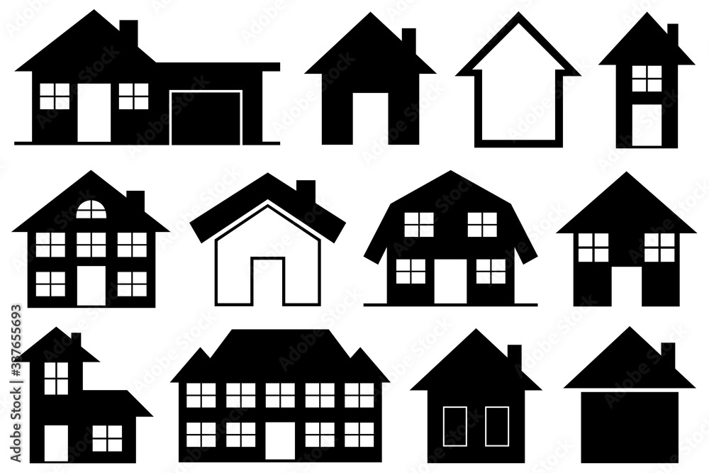 Collection of different houses isolated on white Collection of different houses isolated on white