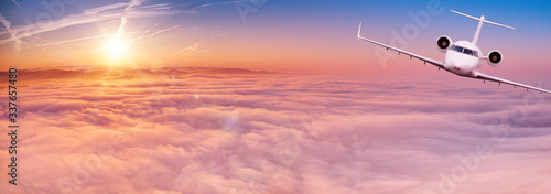 Small private jetplane flyi...