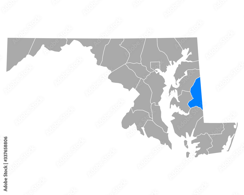 Karte von Caroline in Maryland