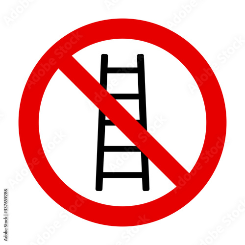 Leiter und Verbotsschild