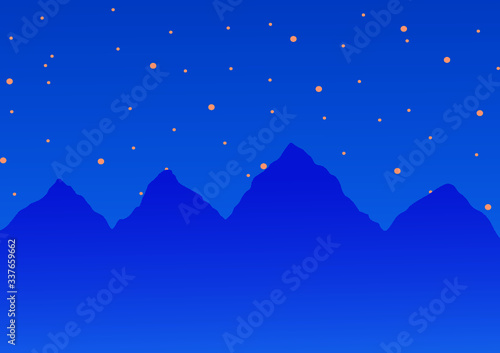 Illustration Background of Nature Mountain and Beach Landscape 