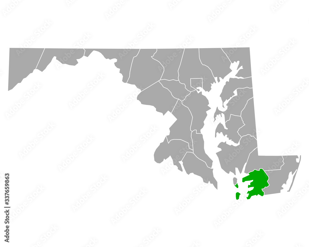 Fototapeta premium Karte von Somerset in Maryland