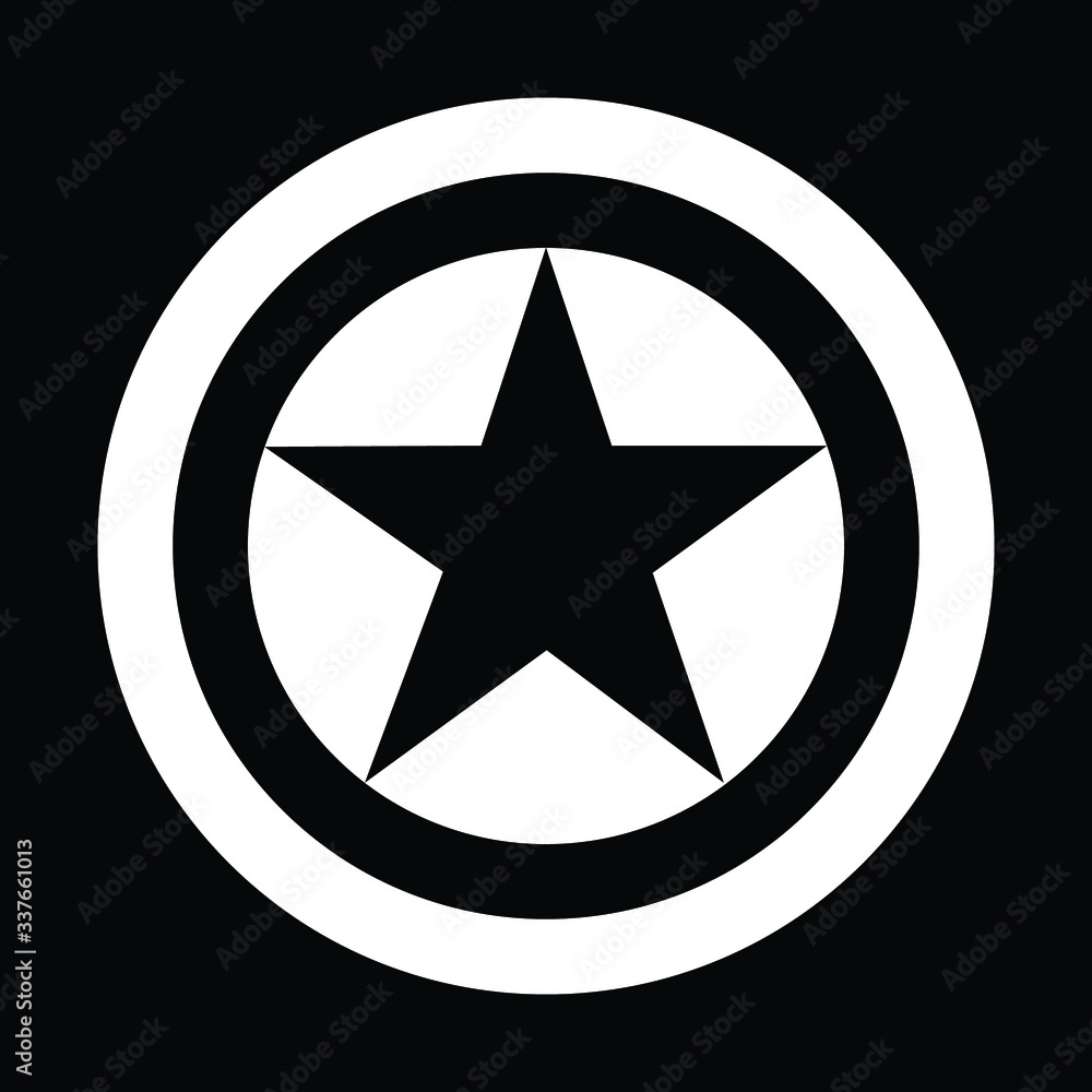 black and white star shield