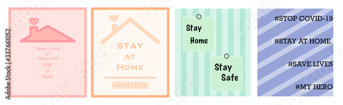 Stop covid-19 stay at home Sign & Symbol.Pandemic Lockdown concept coronavirus COVID-19. 