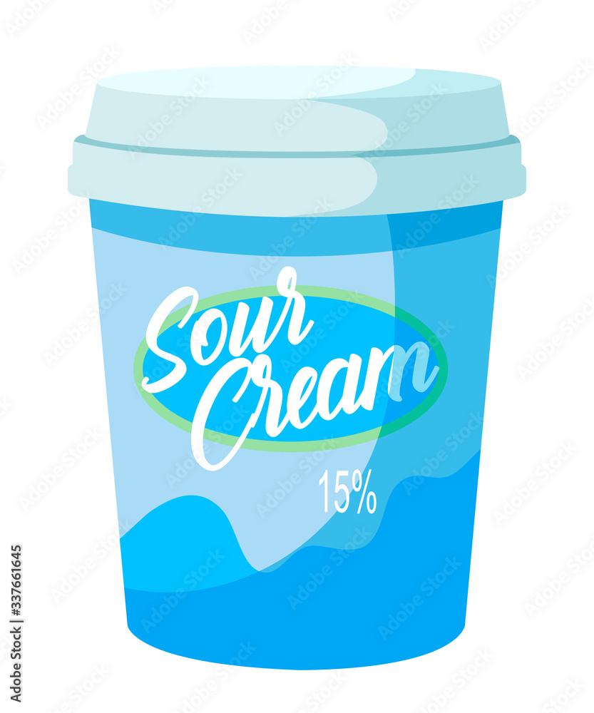 Sour cream in package isolated on white background Sour cream in package isolated on white background