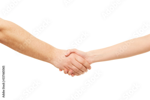 Man and woman hand shaking