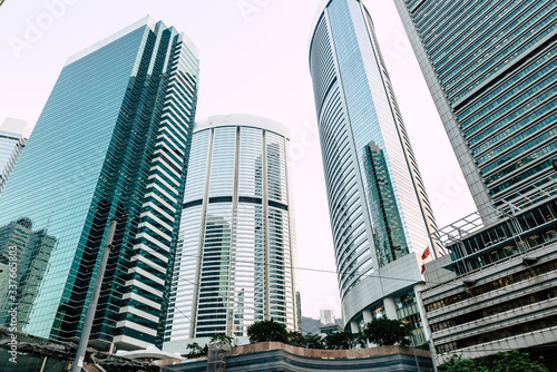 Modern office buildings in Hong Kong.