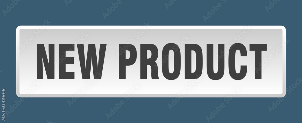 new product button. new product square white push button