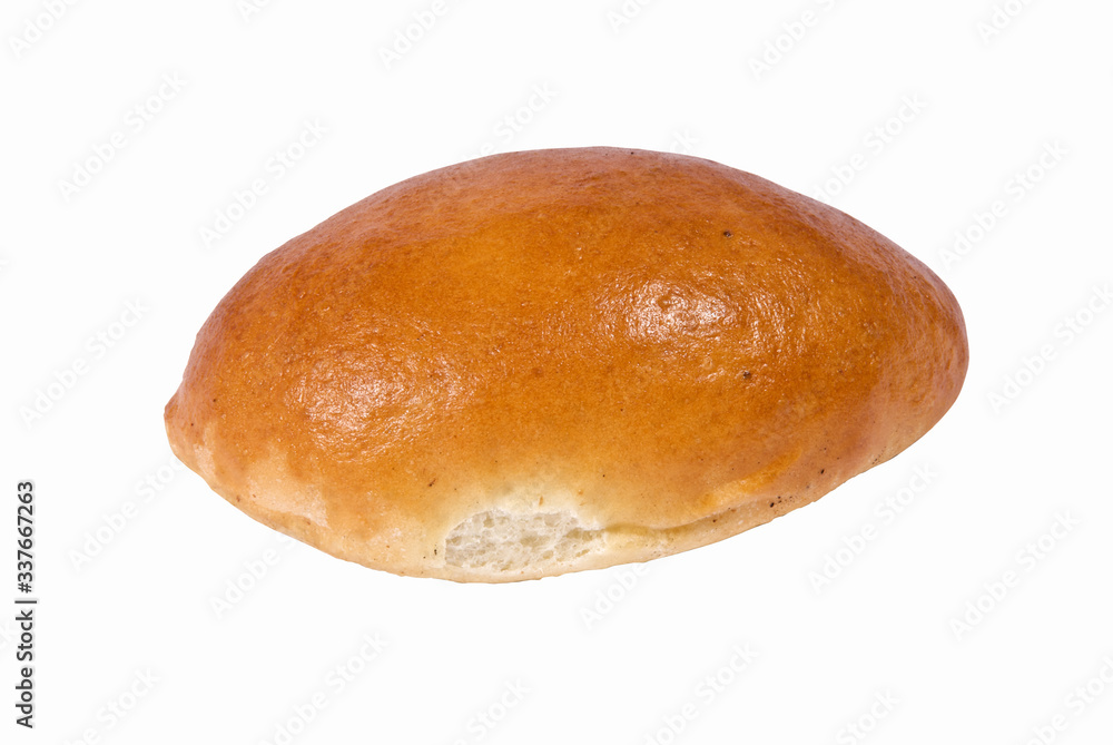 Baking pastry with filling on a white background Baking pastry with filling on a white background