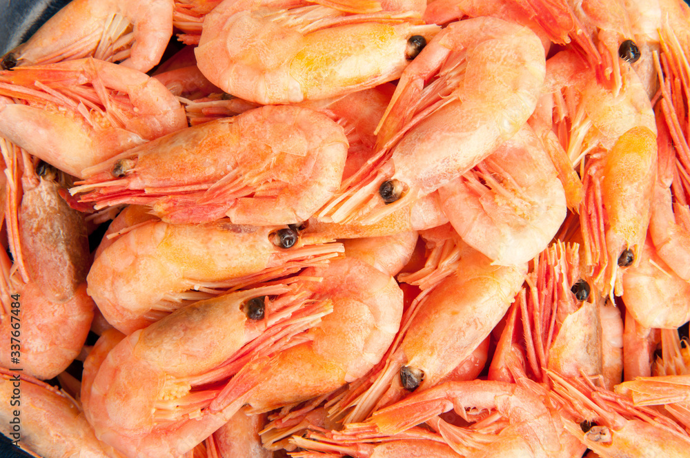 Boiled shrimp abstract background Boiled shrimp abstract background