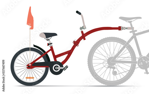 Bicycle trailer for a child. Red Attachment. Bcycle trailer attached to bike. Bicycle trolley trailer tent accessories. Kid Bicycle Trailer - for traveling with children.