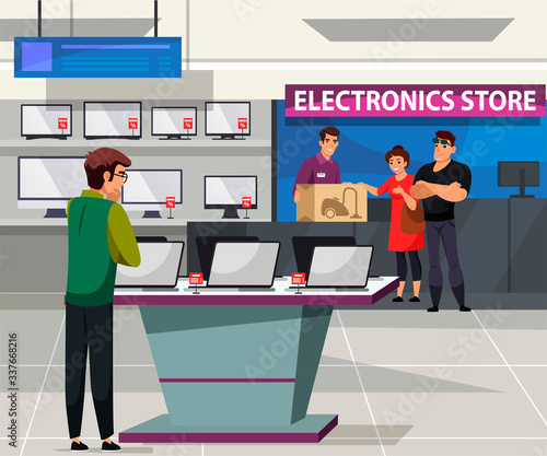 Vector Illustration clients in electronic store
