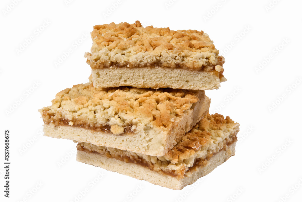 Baking sweet cookies with filling on a white background Baking sweet cookies with filling on a white background