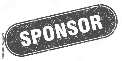 sponsor sign. sponsor grunge black stamp. Label