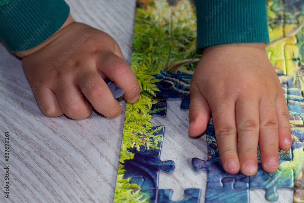 Child playing with a puzzle