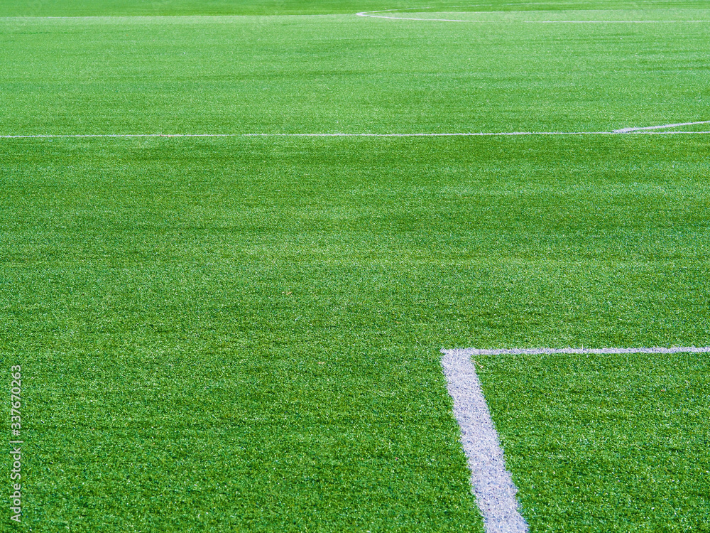 Obraz premium soccer field green with markup elements