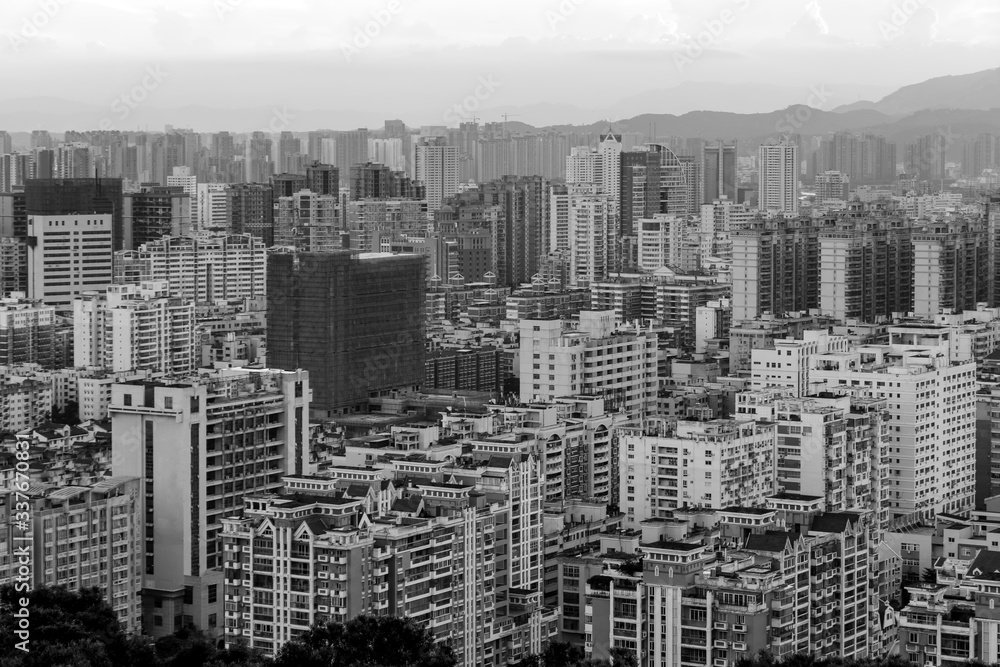 A dense cluster of buildings in the city.Panorama of Quanzhou, China. A dense cluster of buildings in the city.Panorama of Quanzhou, China.