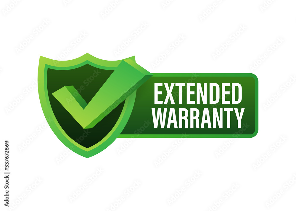 Extended warranty label or sticker. Badge, icon, stamp. Vector illustration. Extended warranty label or sticker. Badge, icon, stamp. Vector illustration.