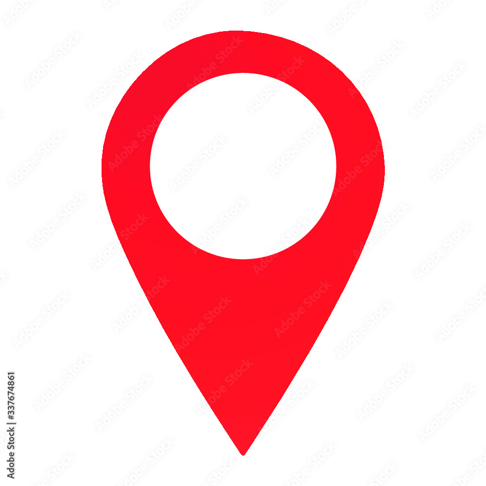 Símbolo de ubicación rojo - obrazy, fototapety, plakaty 