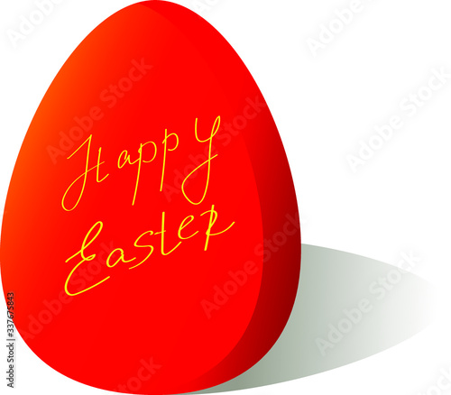 red Easter egg vector. Happy Easter!