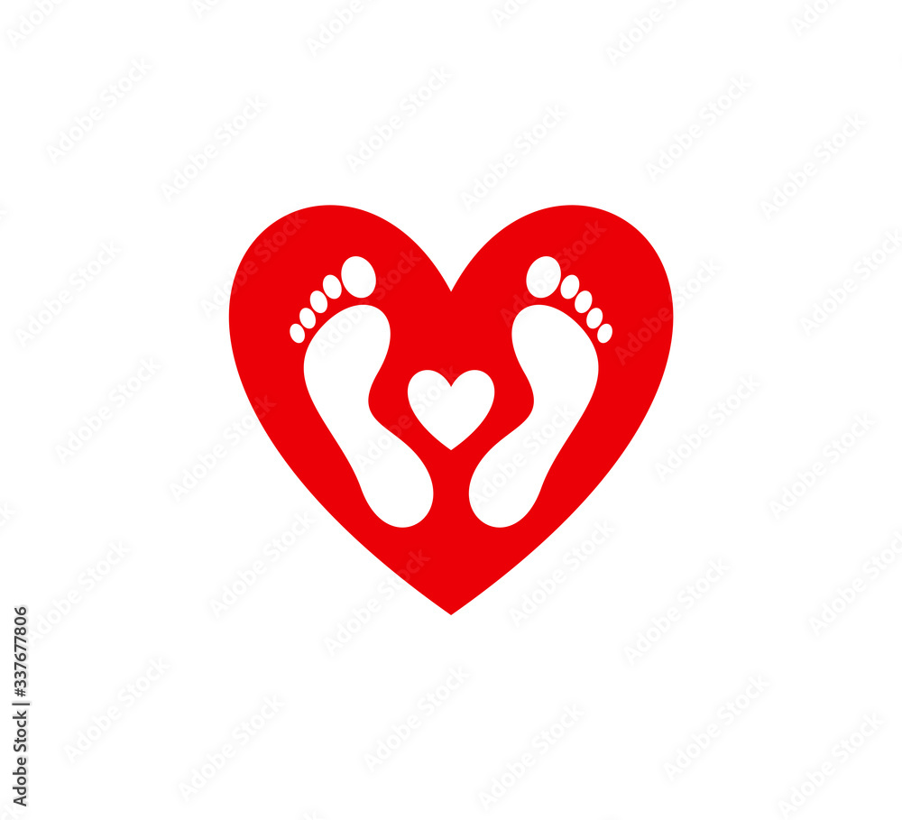Love Foot logo vector template, Creative of Foot logo design concepts Love Foot logo vector template, Creative of Foot logo design concepts