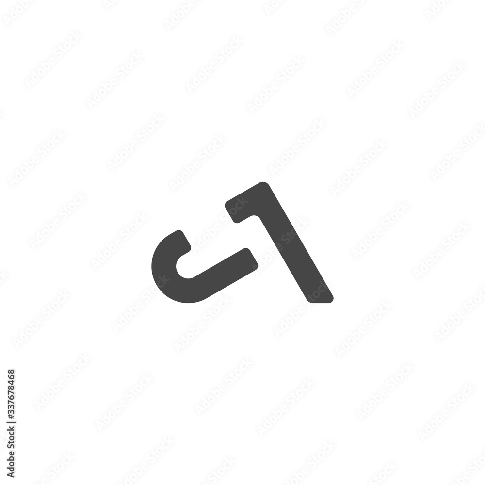 Minimalist logo design template with a letter J and A. Minimalist logo design template with a letter J and A.