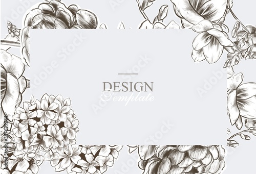 Sale of flowers. banner. template. discounts. ofer.