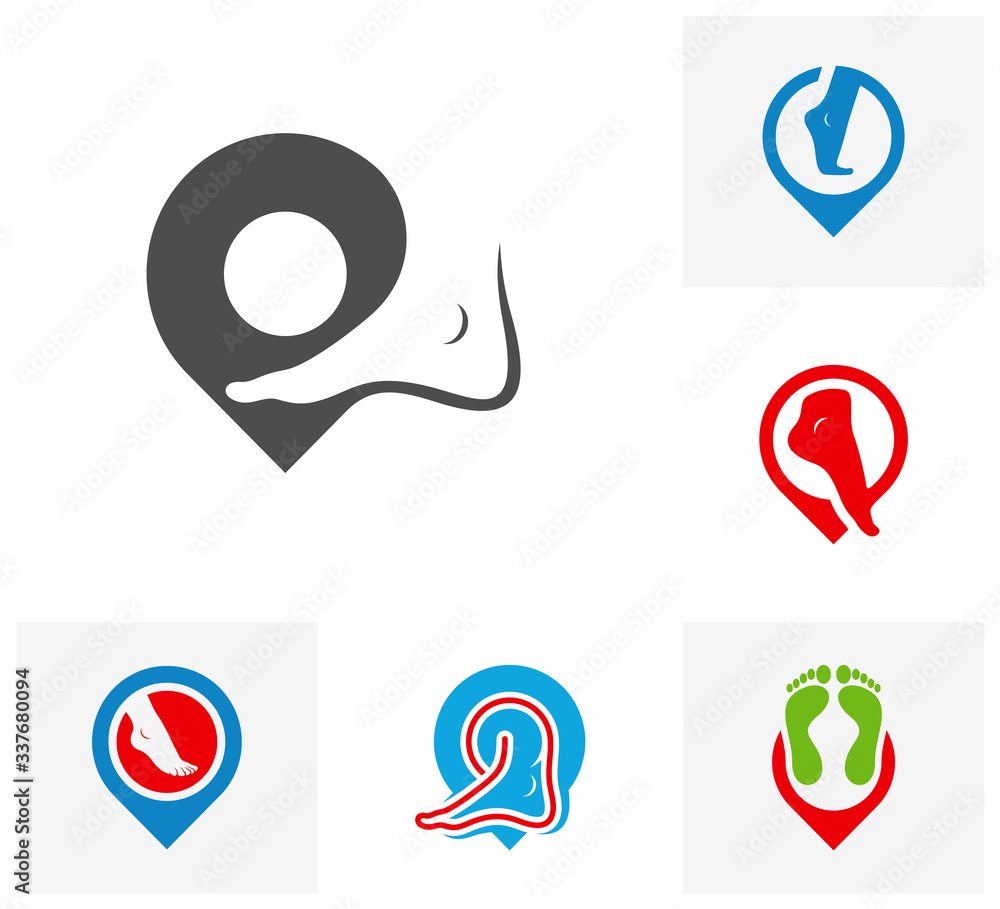 Set of Foot Point logo vector template, Creative of Foot logo design concepts Set of Foot Point logo vector template, Creative of Foot logo design concepts