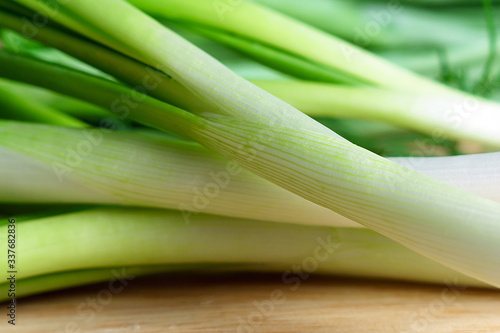 green onion close-up macro selective focus rustic style, cooking, kitchen