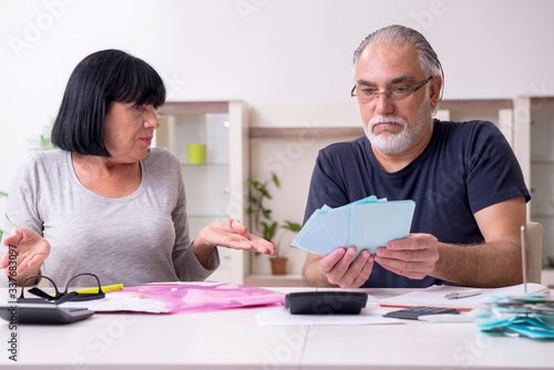 Senior couple discussing financial plans