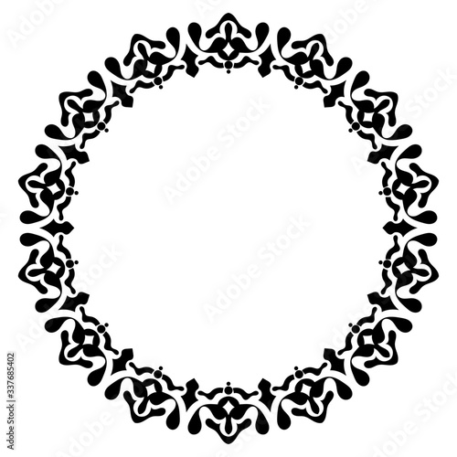 round frame with floral ornament