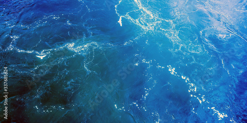 Fototapeta Naklejka Na Ścianę i Meble -  sea surface in dramatic dark color top view