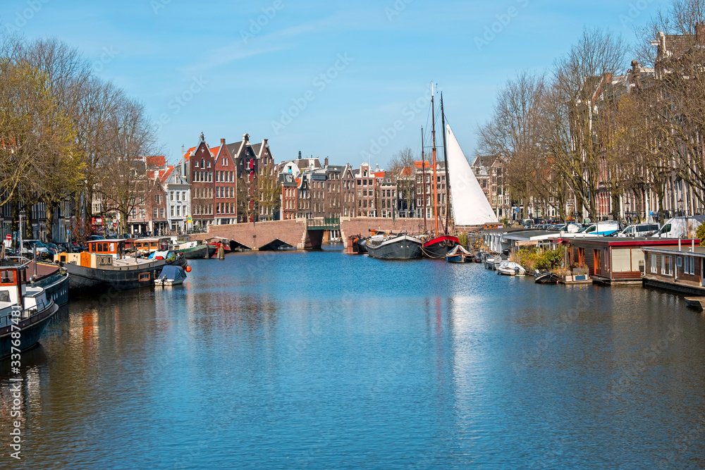 Fototapeta premium City scenic from Amsterdam in the Netherlands