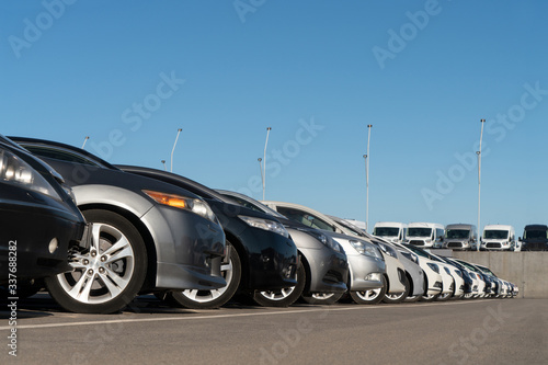 Cars in a row. Used car sales © scharfsinn86