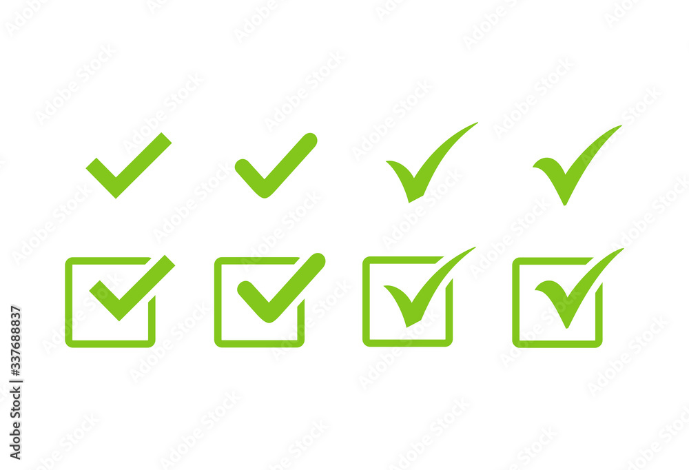 Check mark icon set, Check mark sign vector Check mark icon set, Check mark sign vector