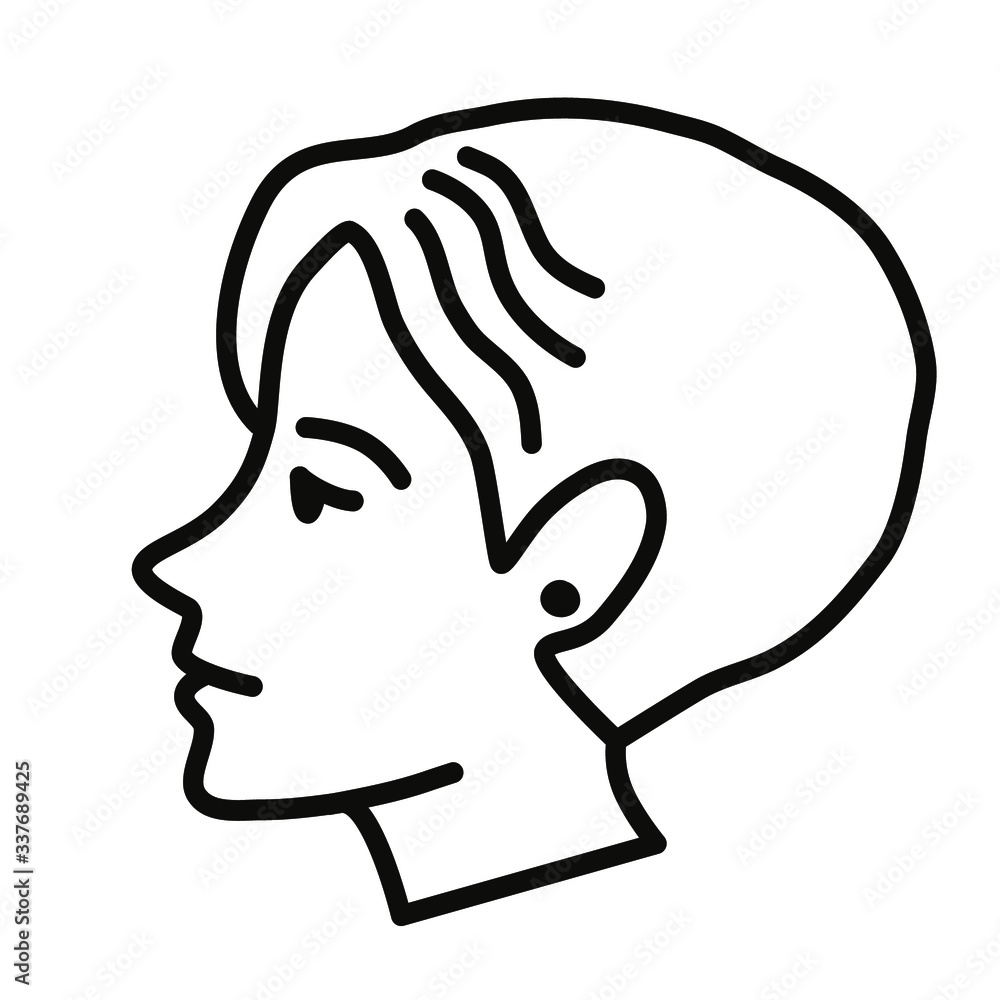 Short haircut. Styling. Female hairstyle icon set. Simple vector illustration. Short haircut. Styling. Female hairstyle icon set. Simple vector illustration.