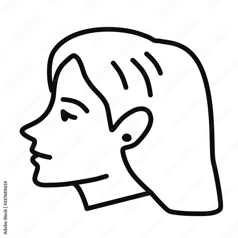 Bob hairstyle. Styling. Female hairstyle icon set. Simple vector illustration. Bob hairstyle. Styling. Female hairstyle icon set. Simple vector illustration.