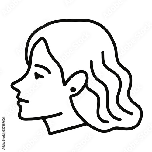 Bob hairstyle. Styling.  Female hairstyle icon set. Simple vector illustration.