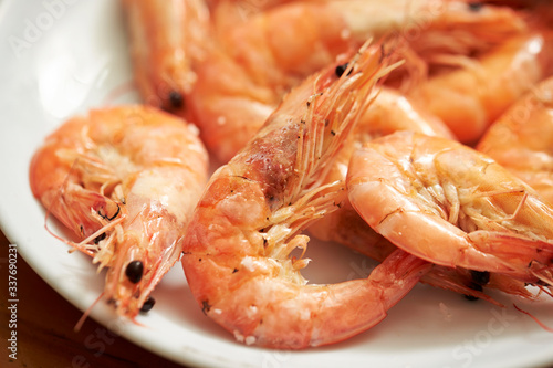 fresh shrimp on a plate